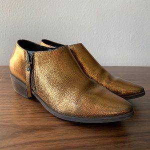 Schutz Bronze Leather Ankle Booties size 7